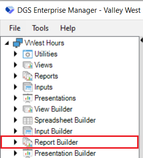 Report Builder Selector