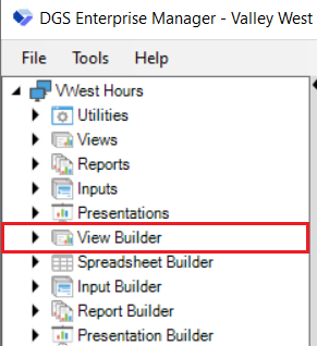 View Builder Selection